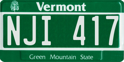 VT license plate NJI417