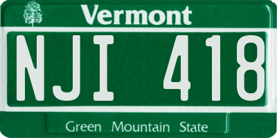 VT license plate NJI418