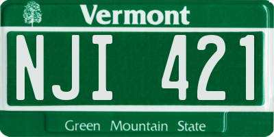 VT license plate NJI421
