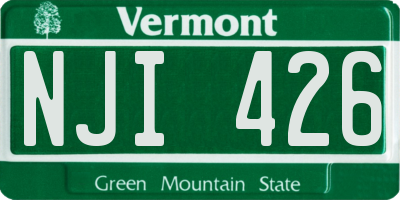 VT license plate NJI426