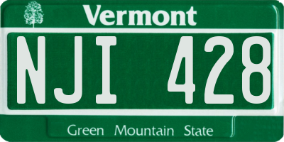 VT license plate NJI428