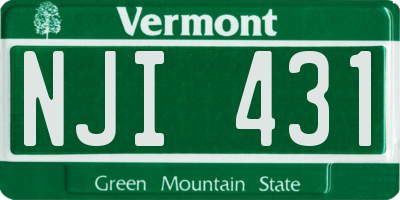VT license plate NJI431