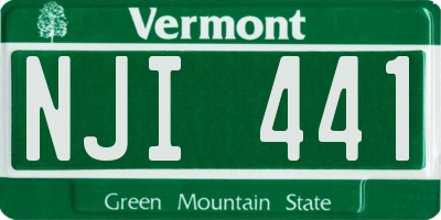 VT license plate NJI441