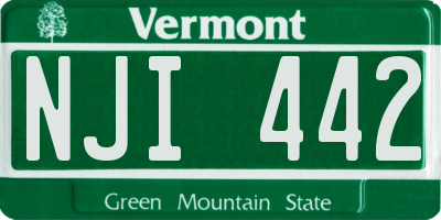 VT license plate NJI442