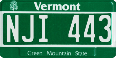 VT license plate NJI443