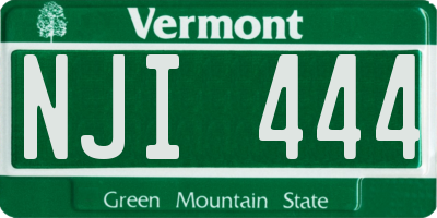 VT license plate NJI444