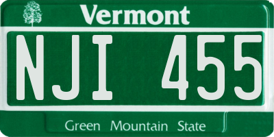 VT license plate NJI455