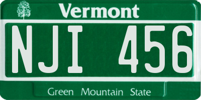 VT license plate NJI456