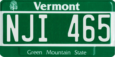 VT license plate NJI465