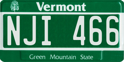VT license plate NJI466