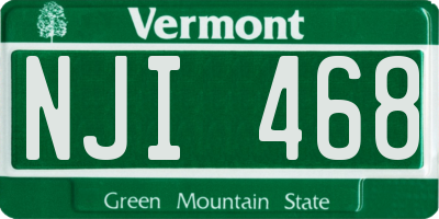 VT license plate NJI468
