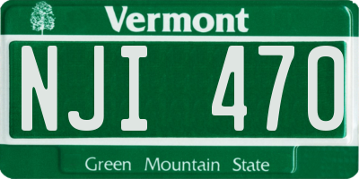 VT license plate NJI470