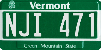 VT license plate NJI471