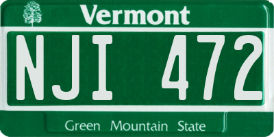VT license plate NJI472