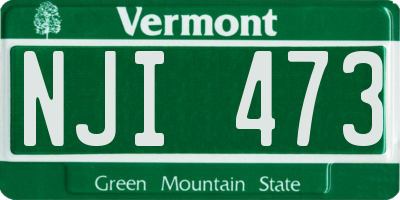 VT license plate NJI473
