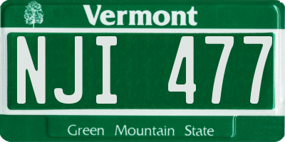 VT license plate NJI477