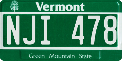 VT license plate NJI478