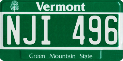 VT license plate NJI496