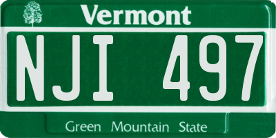 VT license plate NJI497