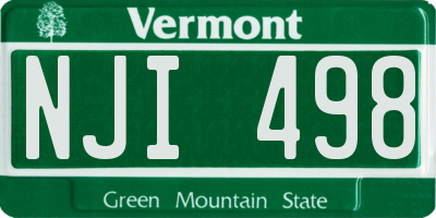 VT license plate NJI498