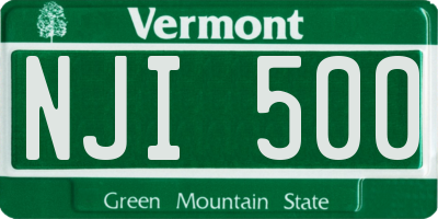 VT license plate NJI500