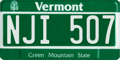 VT license plate NJI507