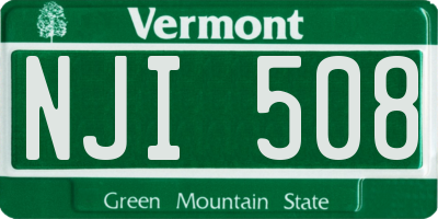 VT license plate NJI508