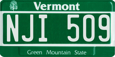 VT license plate NJI509