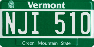 VT license plate NJI510
