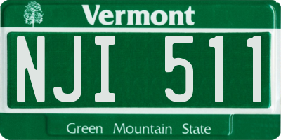 VT license plate NJI511