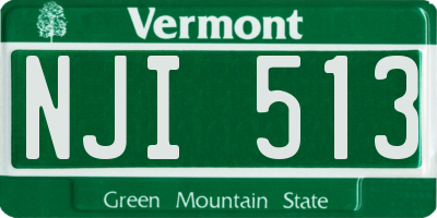 VT license plate NJI513