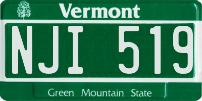 VT license plate NJI519
