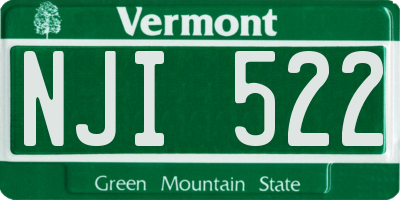 VT license plate NJI522