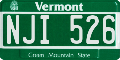 VT license plate NJI526