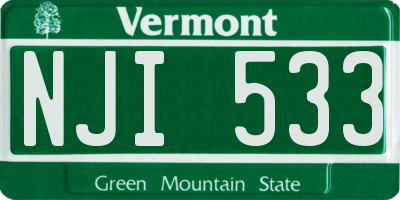 VT license plate NJI533