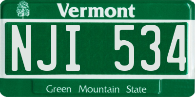VT license plate NJI534