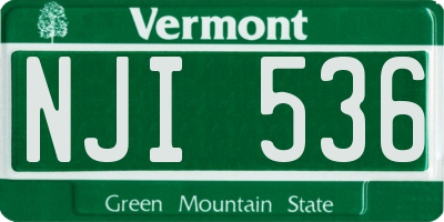 VT license plate NJI536
