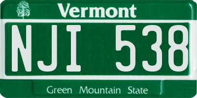 VT license plate NJI538