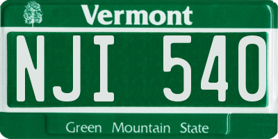 VT license plate NJI540