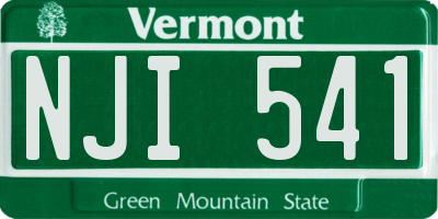 VT license plate NJI541