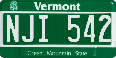 VT license plate NJI542