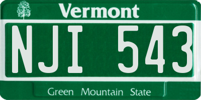 VT license plate NJI543