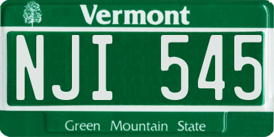 VT license plate NJI545