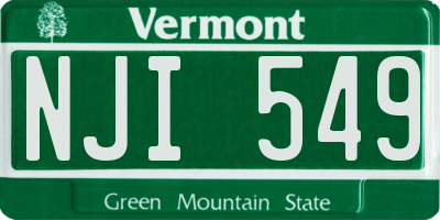VT license plate NJI549