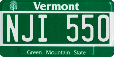 VT license plate NJI550