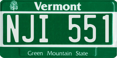 VT license plate NJI551
