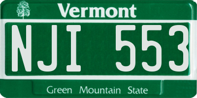 VT license plate NJI553