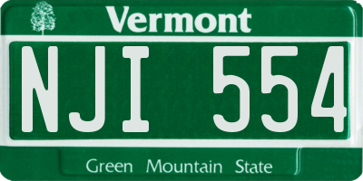 VT license plate NJI554