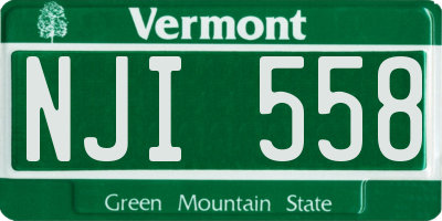 VT license plate NJI558
