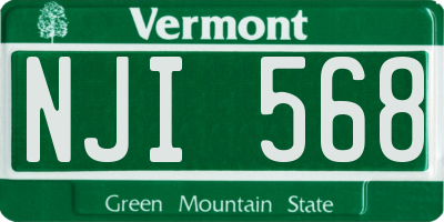VT license plate NJI568